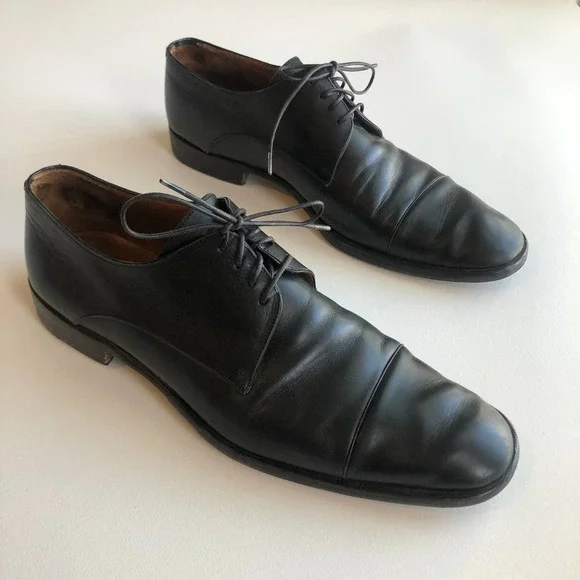 Bally Men\'s Black Leather Cap Toe Derby Dress Shoes Sz 11 EEE Cap-toe Derby shoes in black leather main image 4